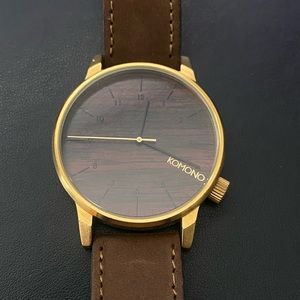 Komono Winston watch gold and wood